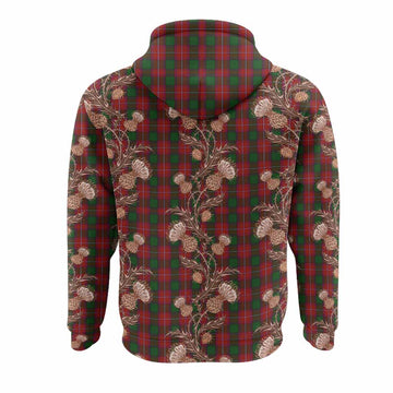 Rattray Tartan Hoodie Seamless Scottish Thistle Flowers