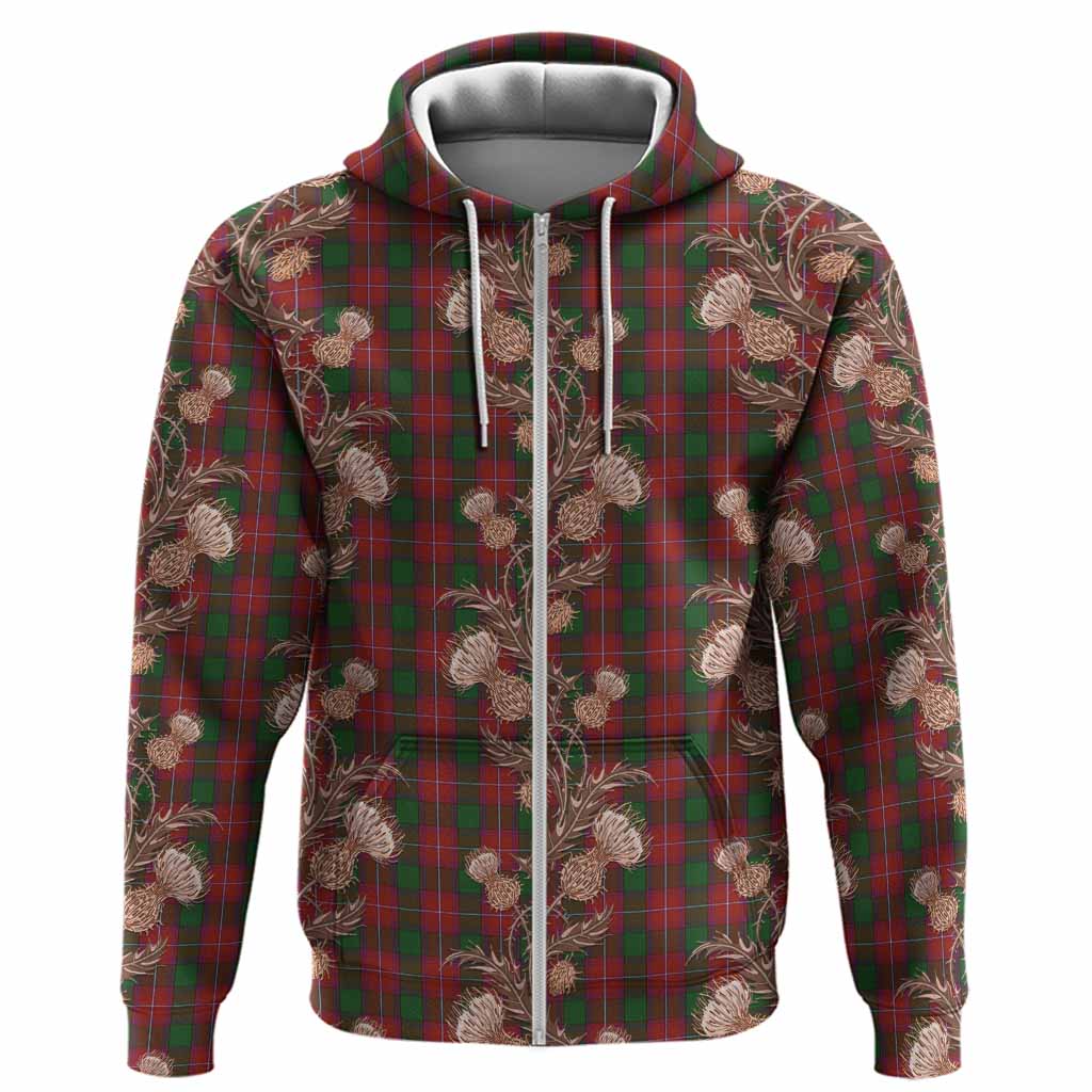 Rattray Tartan Hoodie Seamless Scottish Thistle Flowers