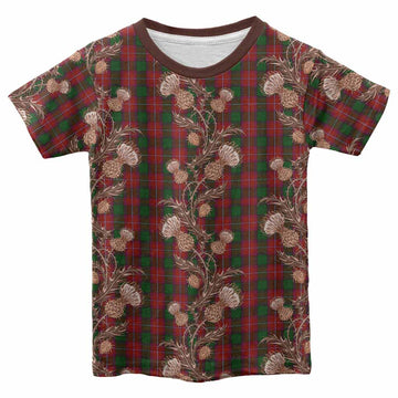 Rattray Tartan Kid T-shirt Seamless Scottish Thistle Flowers