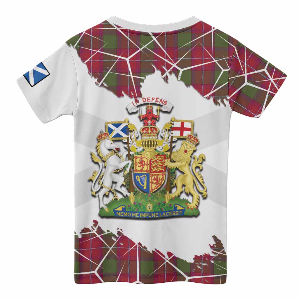 Rattray Tartan Kid T-shirt with Family Crest and Lion Rampant Grunge Style