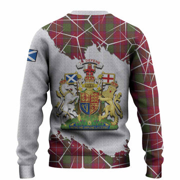 Rattray Tartan Knitted Sweater with Family Crest and Lion Rampant Grunge Style