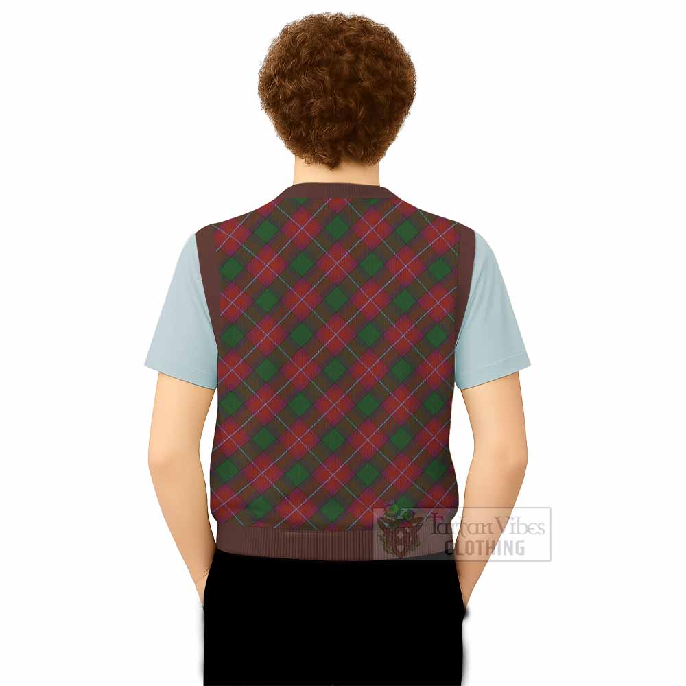 Rattray Tartan  Knitted V-Neck Vest Cross Style