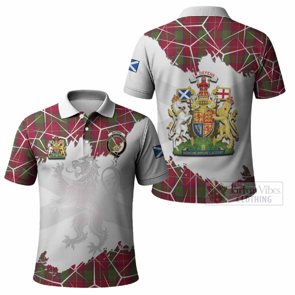 Rattray Tartan Polo Shirt with Family Crest and Lion Rampant Grunge Style