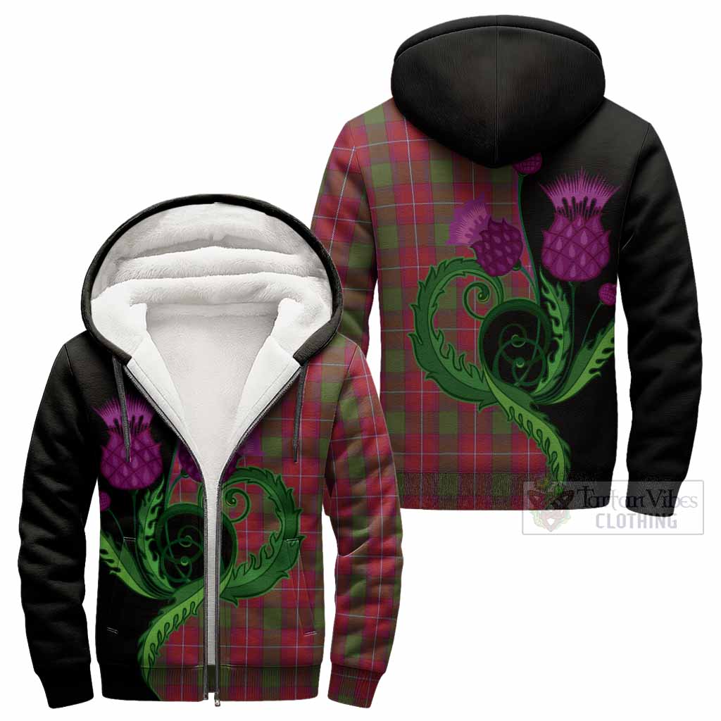 Rattray Tartan Sherpa Hoodie Traditional Scottish Thistle