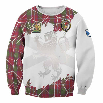 Rattray Tartan Sweatshirt with Family Crest and Lion Rampant Grunge Style