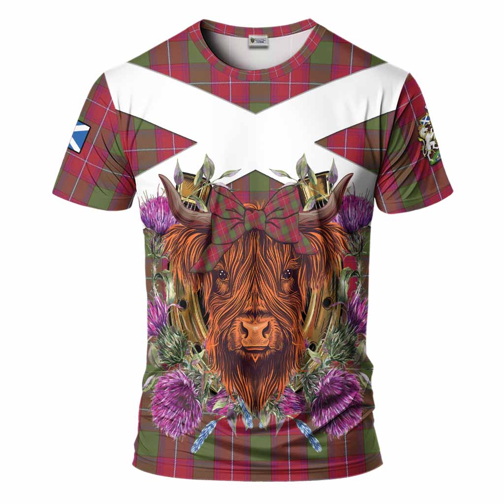 Rattray Tartan T-Shirt Scottish Thistle Heilan Coo