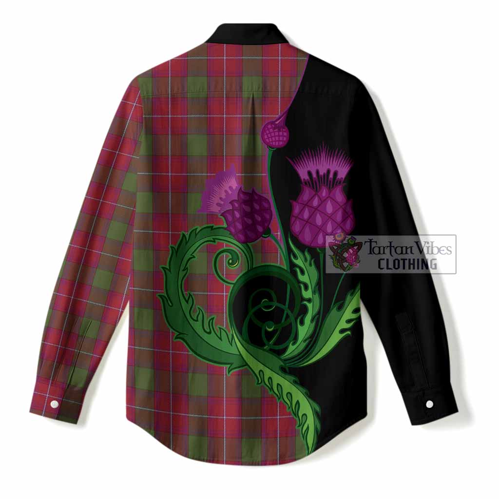 Rattray Tartan Women Casual Shirt Traditional Scottish Thistle