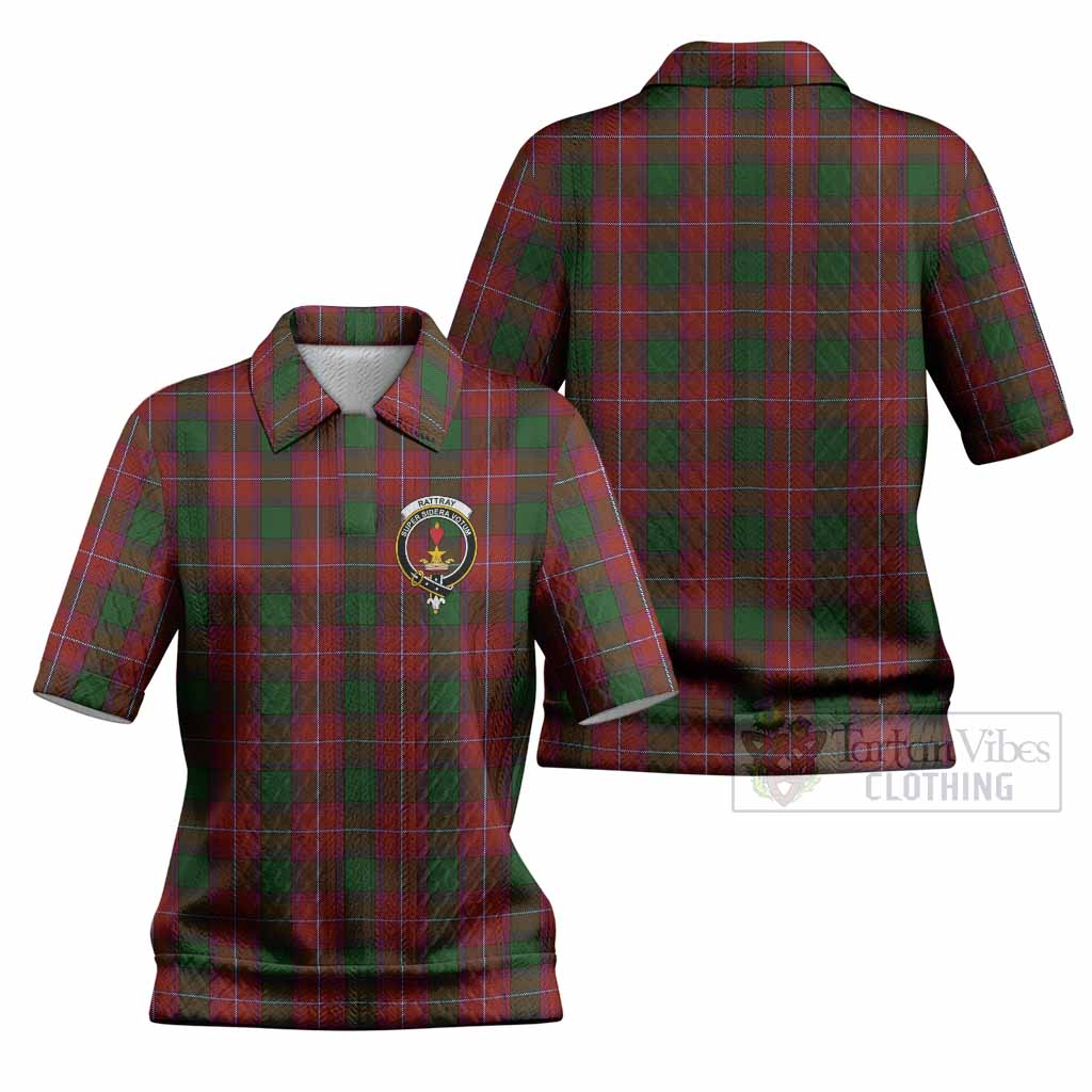Rattray Tartan Women’s Polo Sweater Top with Family Crest
