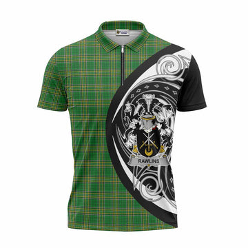 Rawlins Irish Clan Zipper Polo Shirt Celtic Circle Style Unisex - Tartan Vibes Clothing