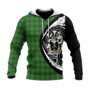 Tartan Vibes Clothing Rawlins Irish Clan Knitted Hoodie Celtic Circle Style