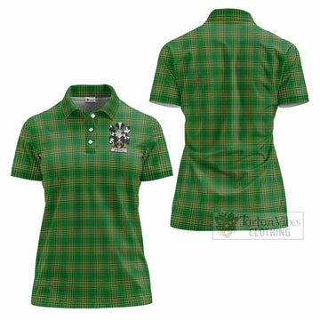 Rawlins Irish Clan Tartan Women's Polo Shirt with Coat of Arms - Tartan Vibes Clothing