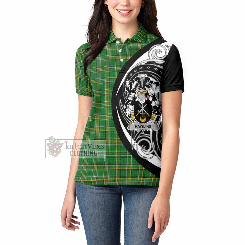 Rawlins Irish Clan Women's Polo Shirt Celtic Circle Style - Tartan Vibes Clothing
