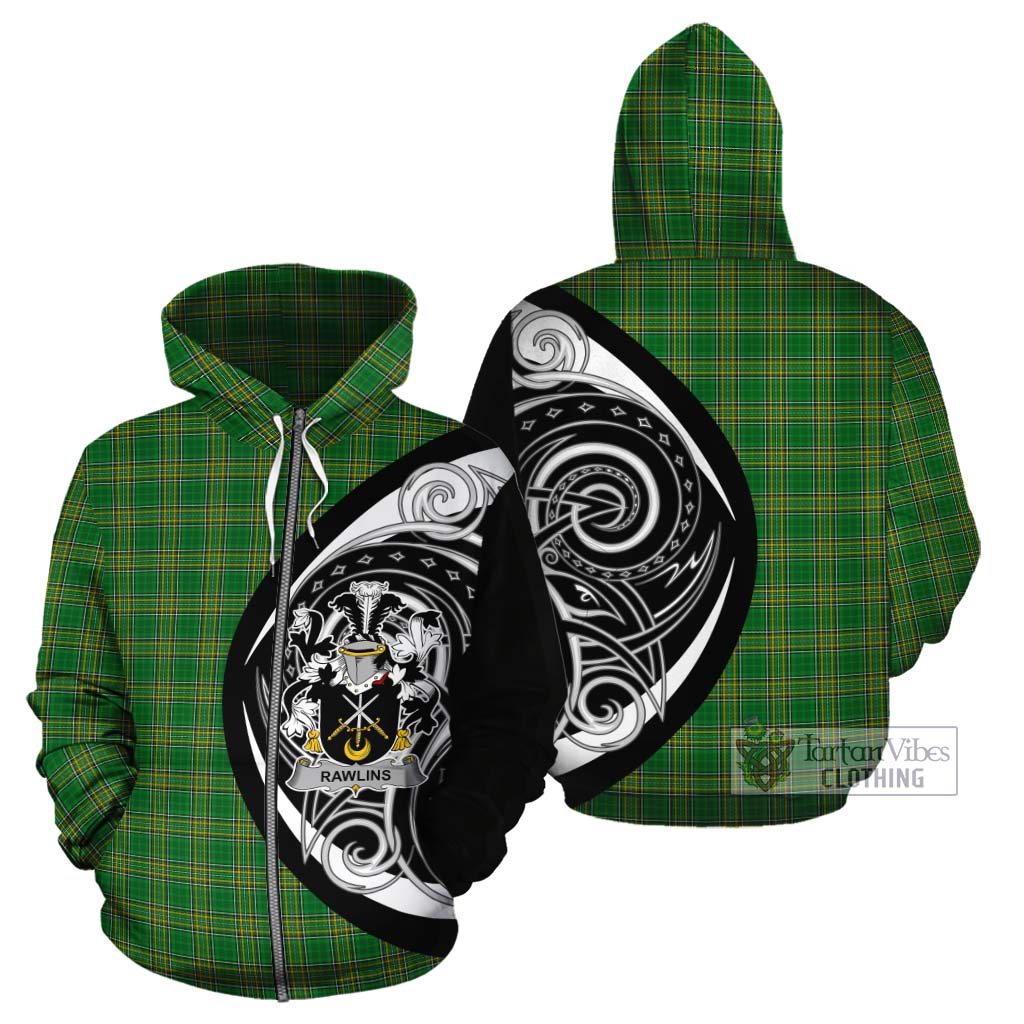 Rawlins Irish Clan Cotton Hoodie Celtic Circle Style Zip Hoodie - Tartan Vibes Clothing