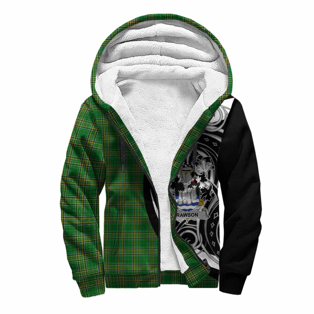 Tartan Vibes Clothing Rawson Irish Clan Sherpa Hoodie Celtic Circle Style