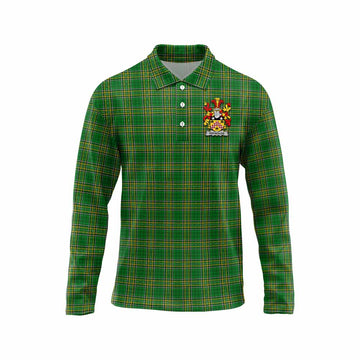 Raynolds Irish Clan Tartan Long Sleeve Polo Shirt with Coat of Arms