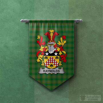 Raynolds Irish Clan Tartan Gonfalon, Tartan Banner with Coat of Arms