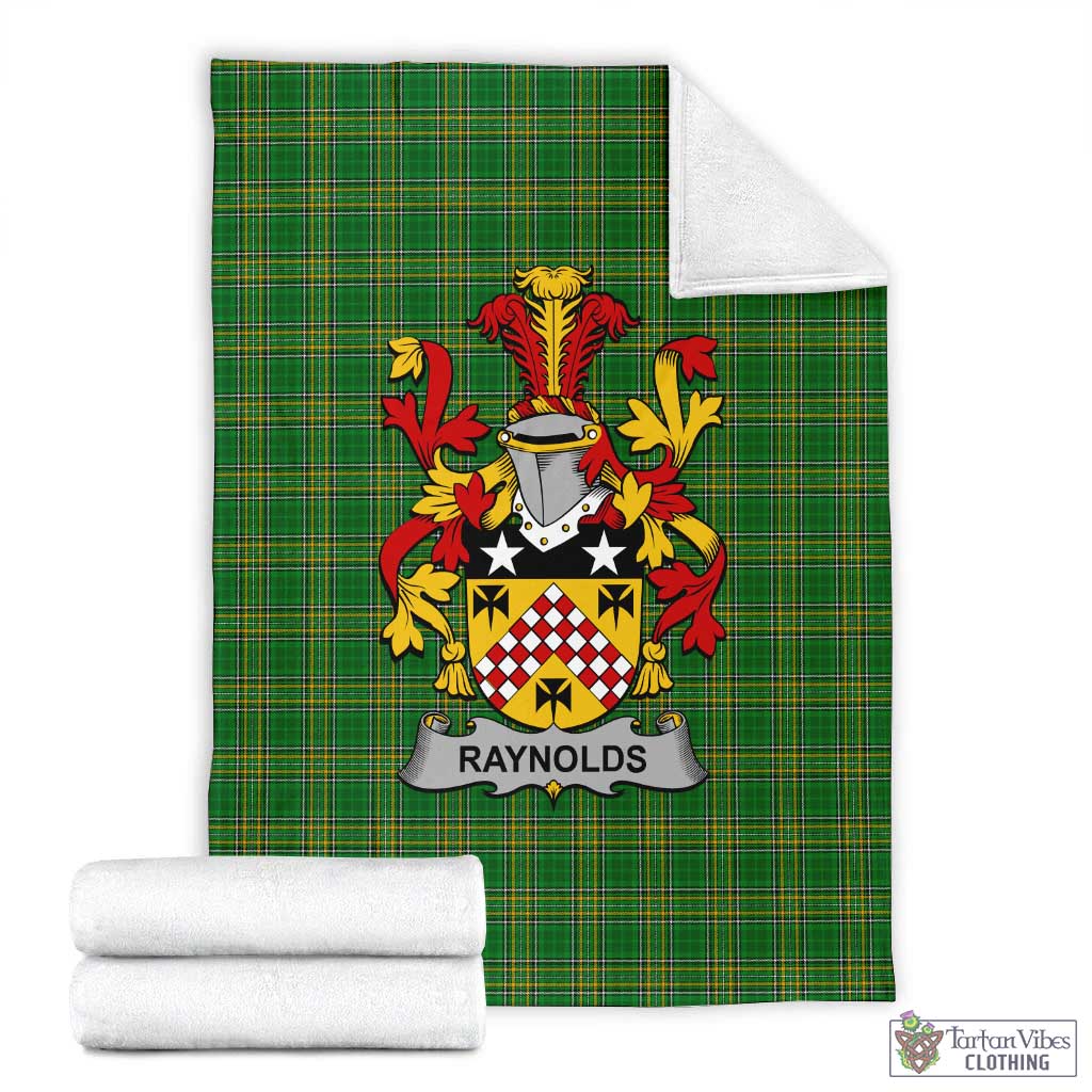Raynolds Irish Clan Tartan Blanket with Coat of Arms X-Large 59 x 79 inches 150 x 200 cm - Tartan Vibes Clothing