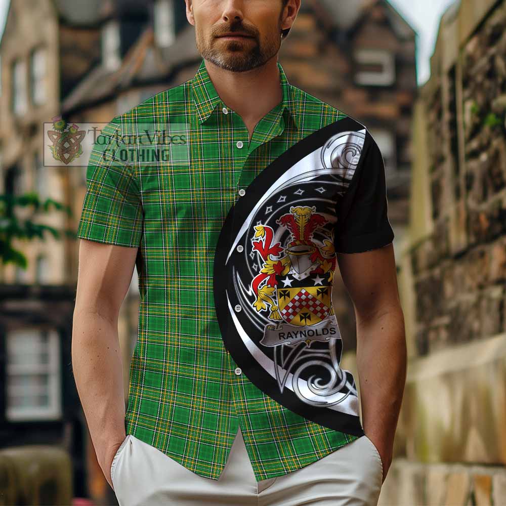 Tartan Vibes Clothing Raynolds Irish Clan Short Sleeve Button Shirt Celtic Circle Style