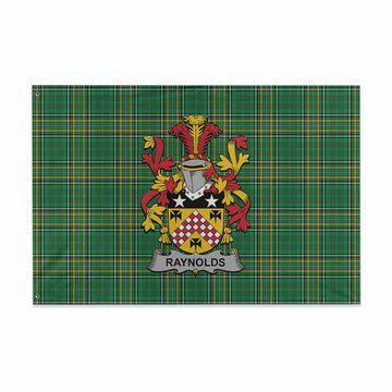 Raynolds Irish Clan Tartan House Flag with Coat of Arms