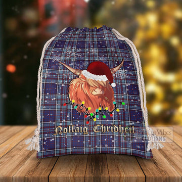 RCAF Tartan Christmas Santa's Bag with Twinkle Highland Cattle