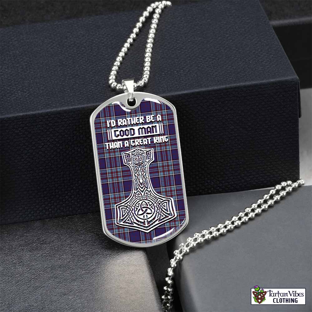 Tartan Vibes Clothing RCAF Tartan Dog Tag Necklace Viking Mjolnir Style