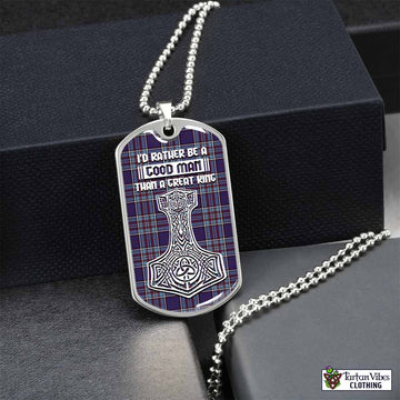 RCAF Tartan Dog Tag Necklace Viking Mjolnir Style