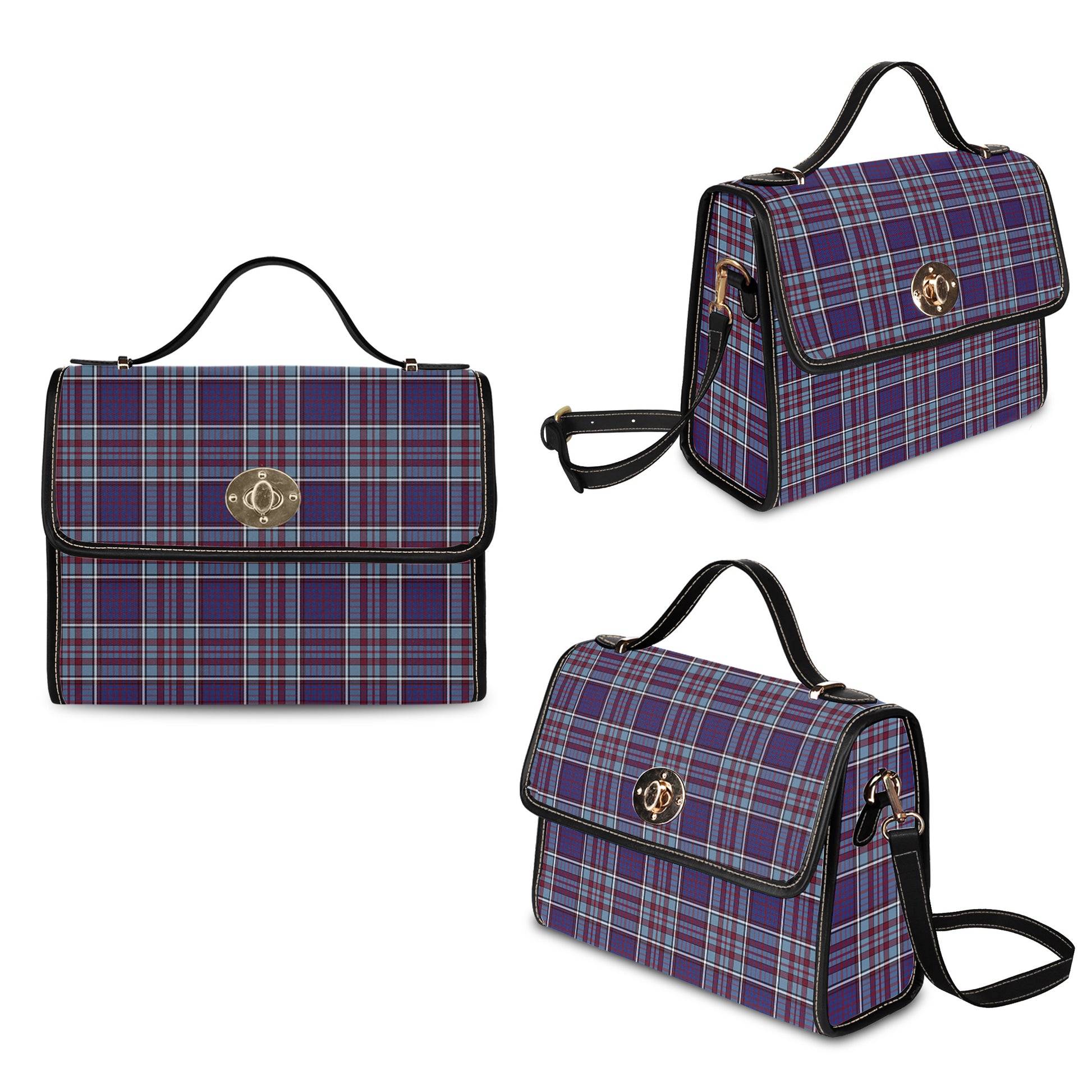 Tartan Vibes Clothing RCAF Tartan Leather Strap Waterproof Canvas Bag