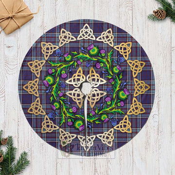 RCAF Tartan Christmas Tree Skirt with Thistle Celtic Knot Style