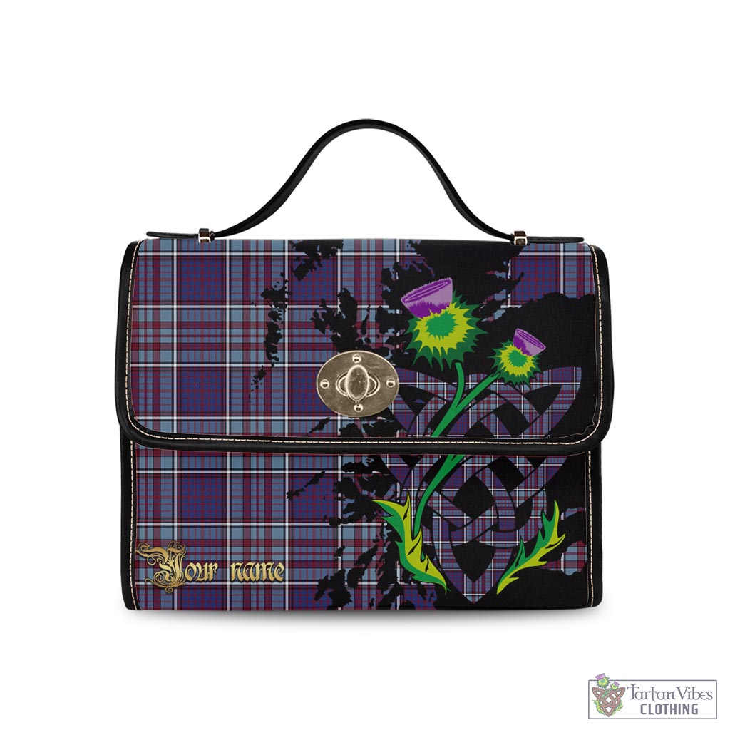 Tartan Vibes Clothing RCAF Tartan Waterproof Canvas Bag with Scotland Map and Thistle Celtic Accents