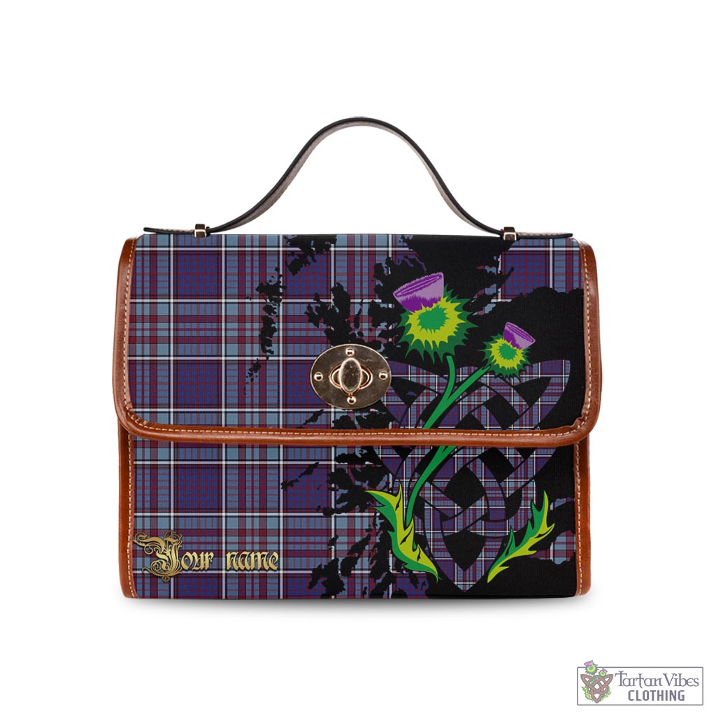 Tartan Vibes Clothing RCAF Tartan Waterproof Canvas Bag with Scotland Map and Thistle Celtic Accents