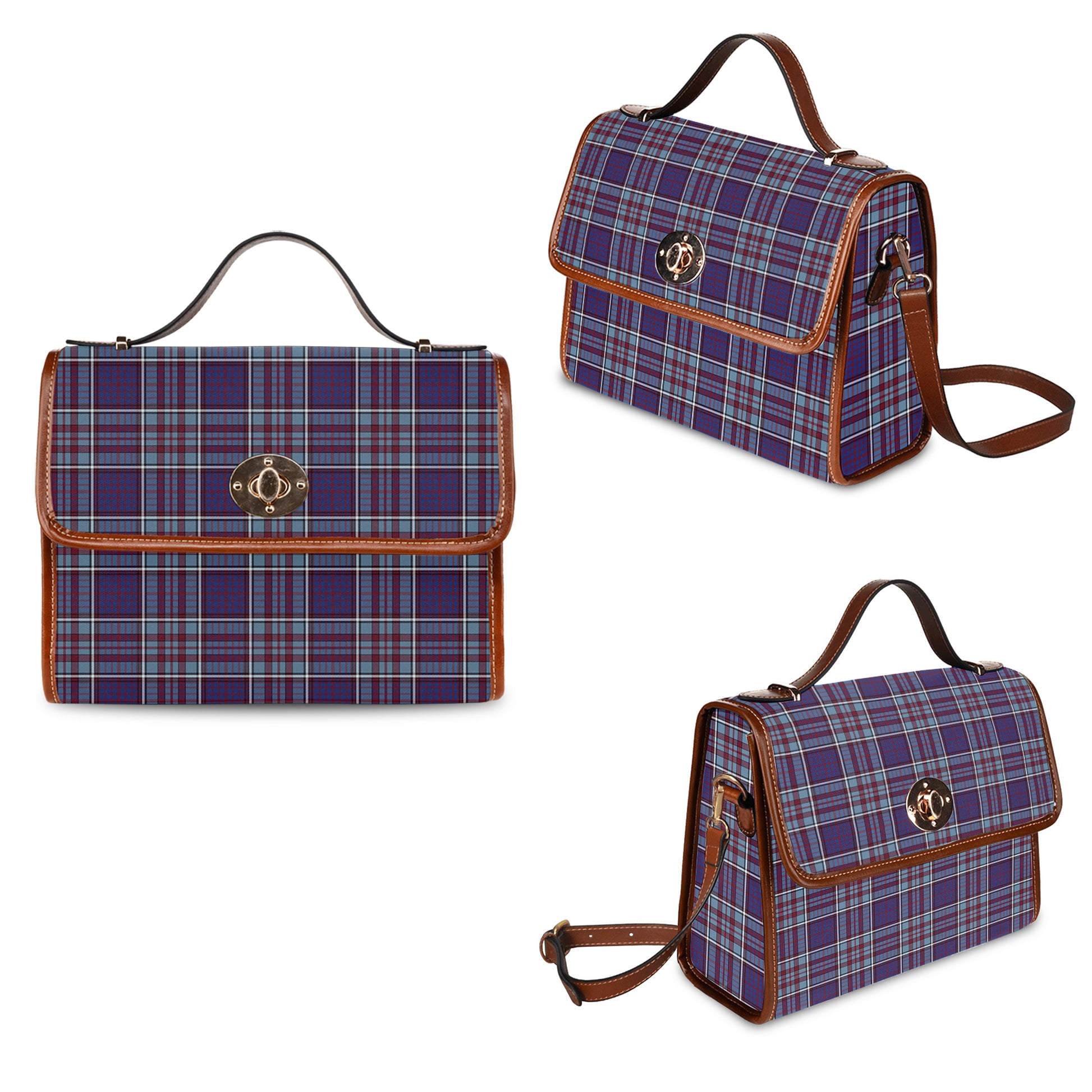 Tartan Vibes Clothing RCAF Tartan Leather Strap Waterproof Canvas Bag