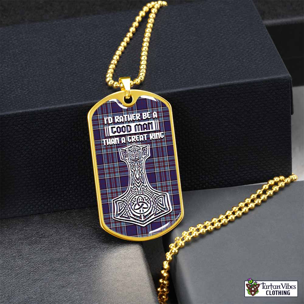 Tartan Vibes Clothing RCAF Tartan Dog Tag Necklace Viking Mjolnir Style