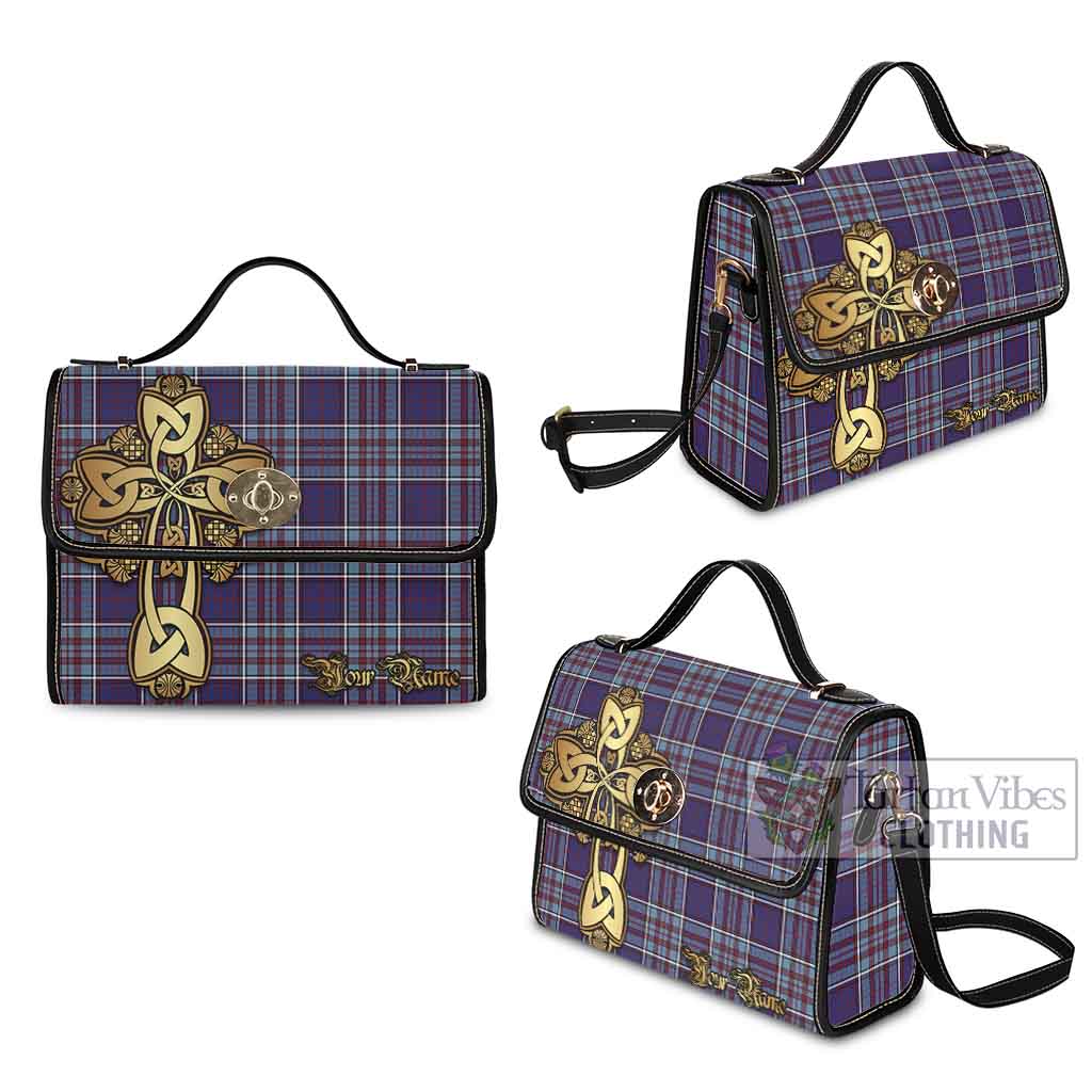 Tartan Vibes Clothing RCAF Tartan Waterproof Canvas Bag Golden Thistle Celtic Cross Style