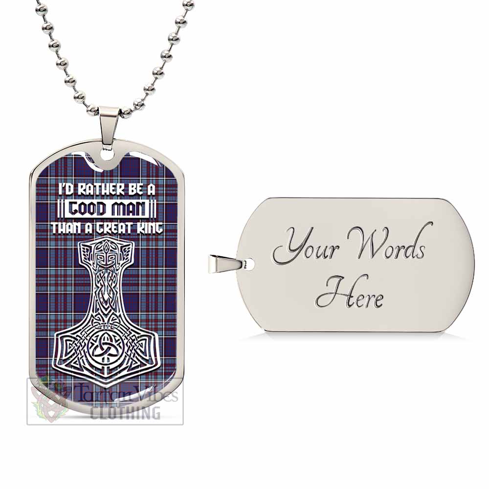 Tartan Vibes Clothing RCAF Tartan Dog Tag Necklace Viking Mjolnir Style