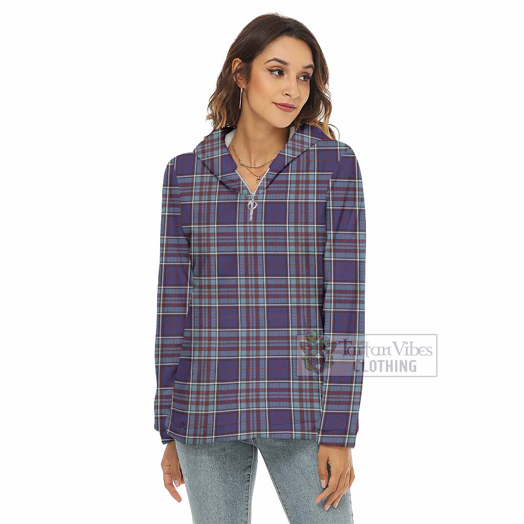 Tartan Vibes Clothing RCAF Tartan Women's Borg  Half Zip Fleece Hoodie