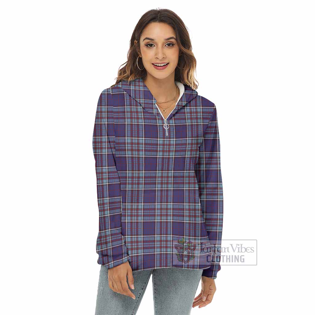 Tartan Vibes Clothing RCAF Tartan Women's Borg  Half Zip Fleece Hoodie
