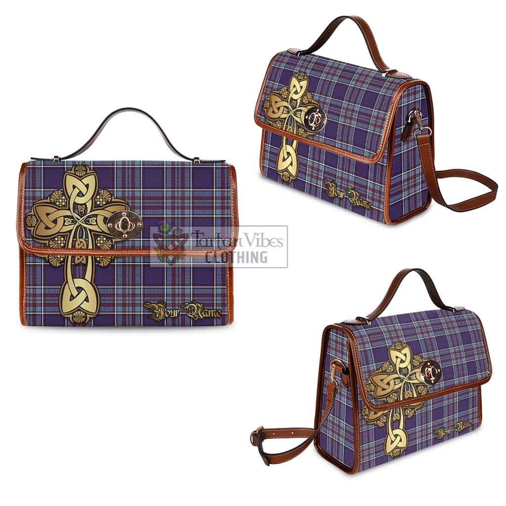 Tartan Vibes Clothing RCAF Tartan Waterproof Canvas Bag Golden Thistle Celtic Cross Style