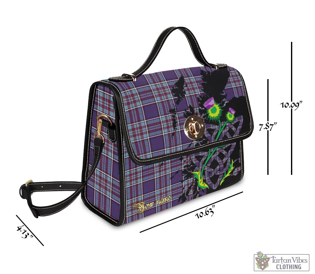 Tartan Vibes Clothing RCAF Tartan Waterproof Canvas Bag with Scotland Map and Thistle Celtic Accents