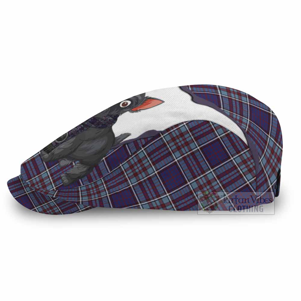 RCAF Scottish Terrier Tartan Flat Cap, Jeff Cap Thistle Heritage Art - Tartan Vibes Clothing