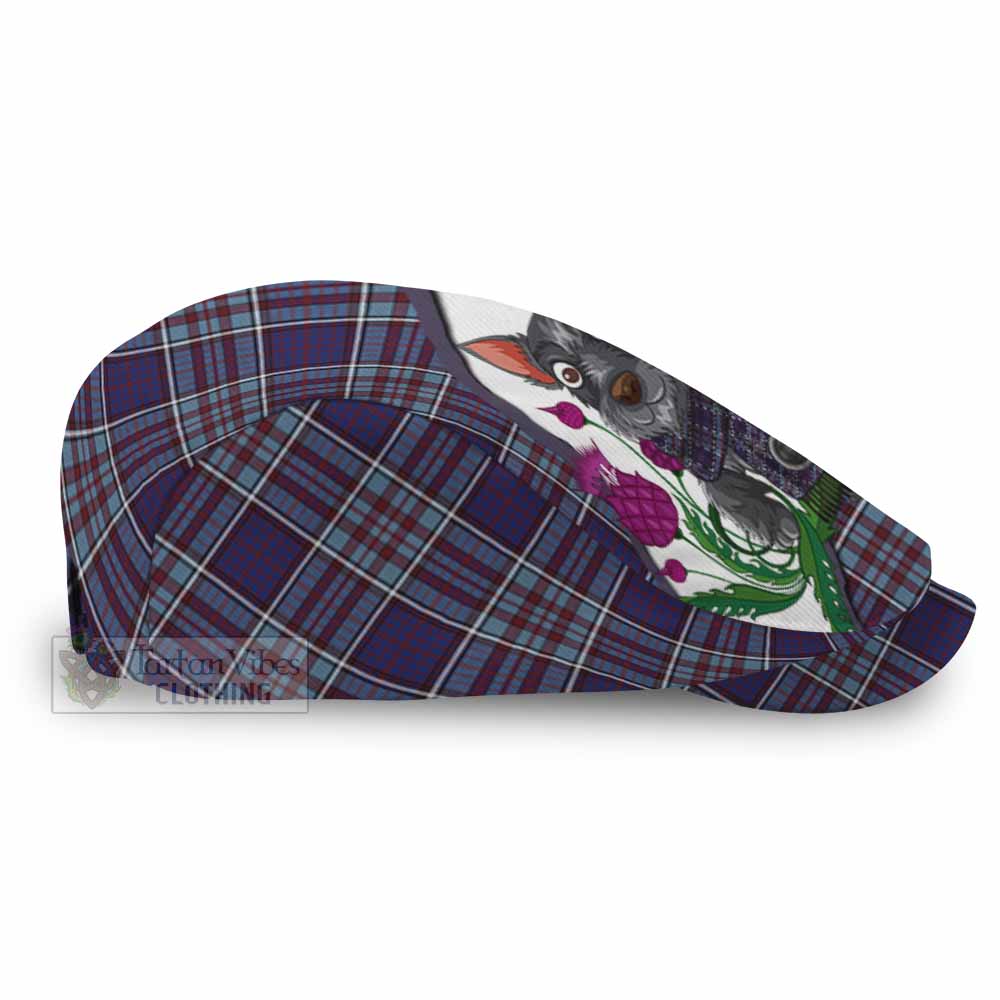RCAF Scottish Terrier Tartan Flat Cap, Jeff Cap Thistle Heritage Art - Tartan Vibes Clothing