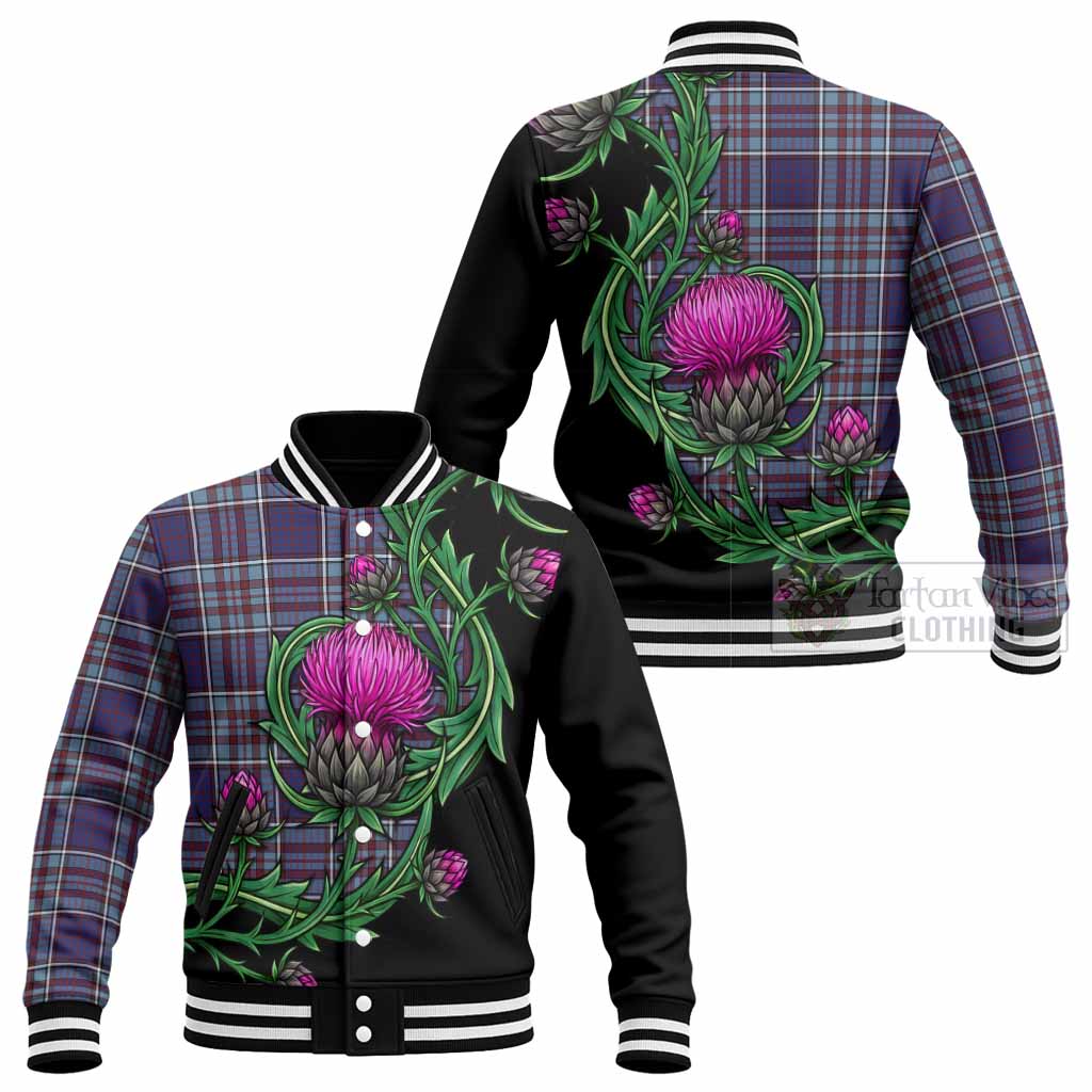 RCAF Tartan Baseball Jacket Resilient Scottish Thistle - Tartan Vibes Clothing