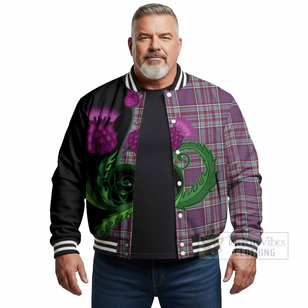 RCAF Tartan Baseball Jacket Traditional Scottish Thistle - Tartan Vibes Clothing