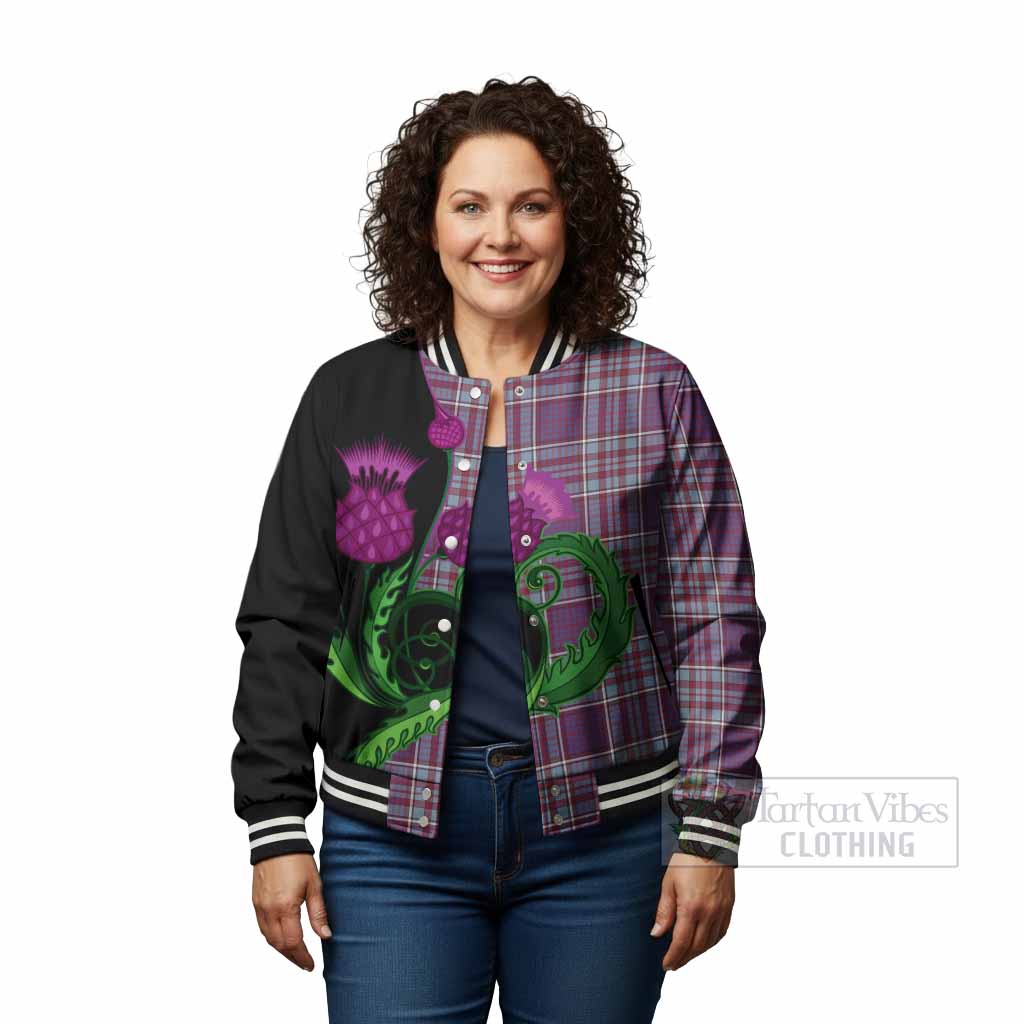 RCAF Tartan Baseball Jacket Traditional Scottish Thistle - Tartan Vibes Clothing