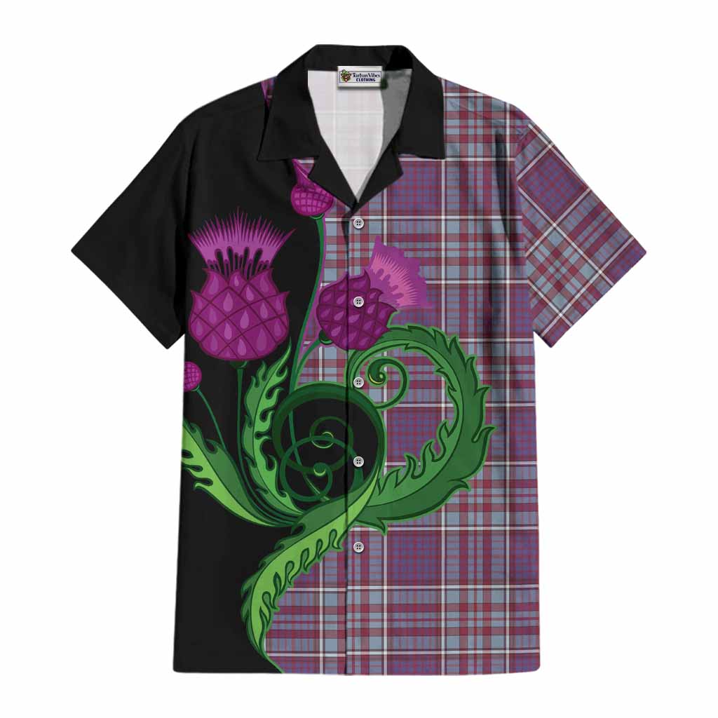 RCAF Tartan Cotton Hawaiian Shirt Traditional Scottish Thistle