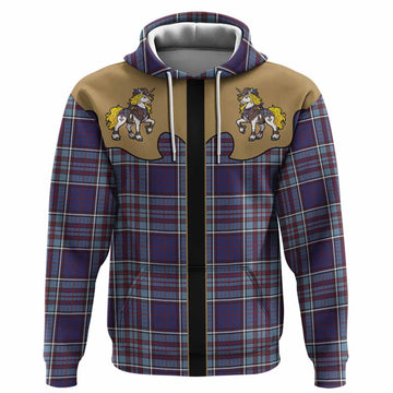 RCAF Tartan Hoodie Rodeo Unicorn Retro Style