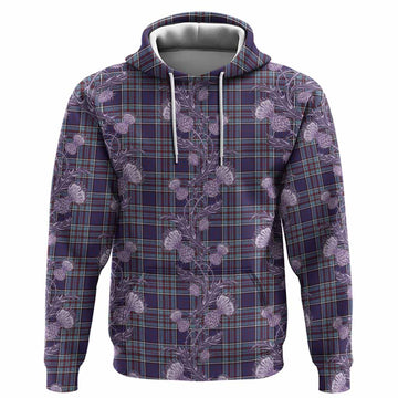 RCAF Tartan Hoodie Seamless Scottish Thistle Flowers