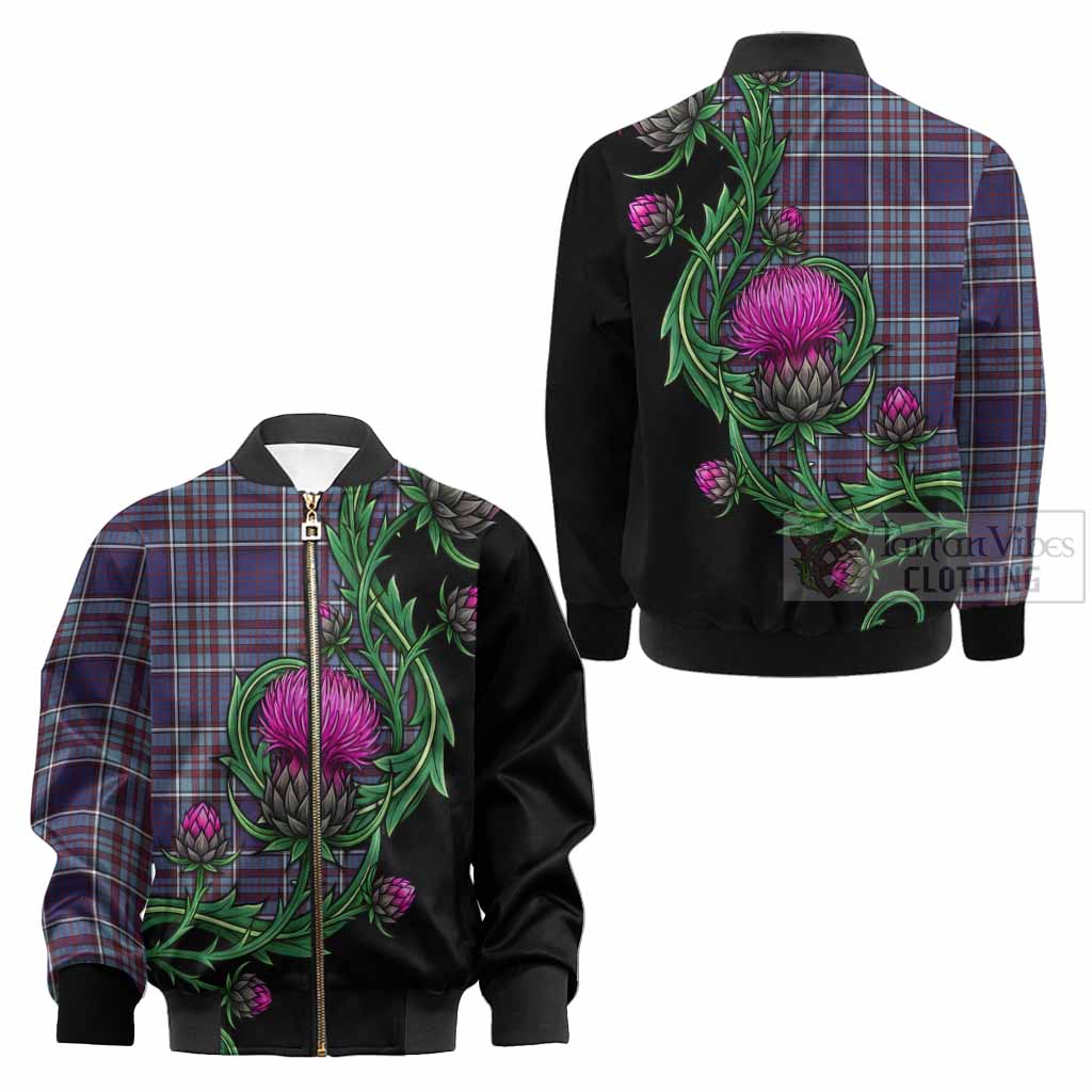 RCAF Tartan Kid Bomber Jacket Resilient Scottish Thistle - Tartan Vibes Clothing