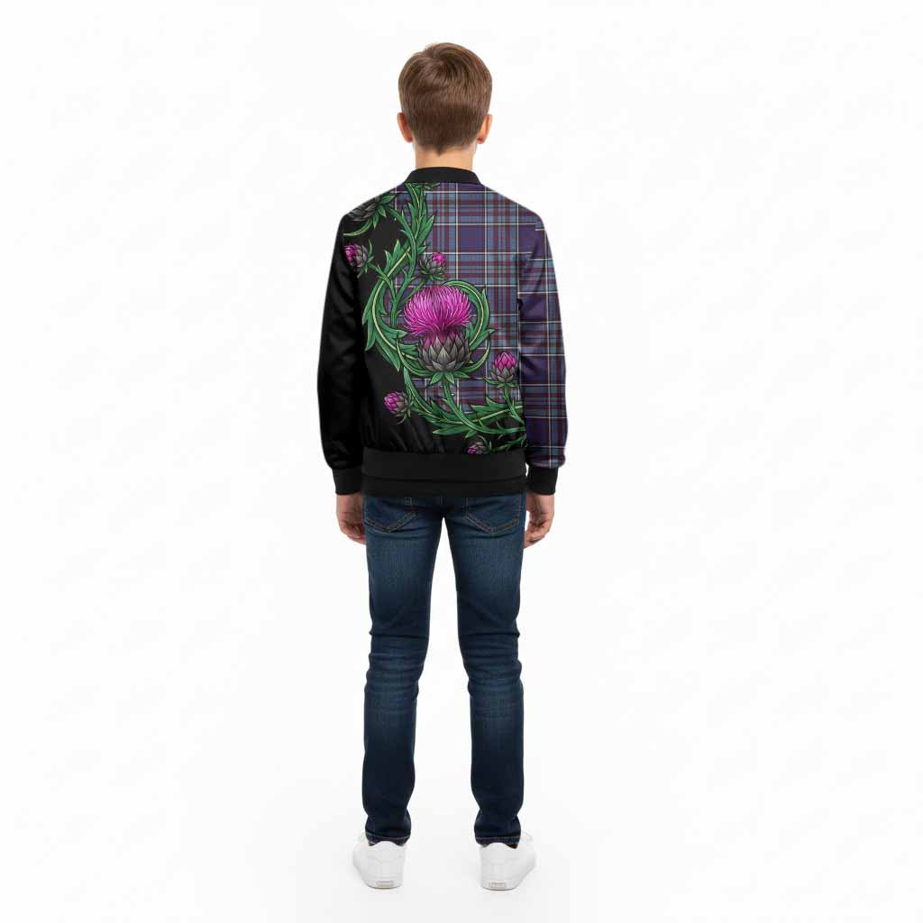 RCAF Tartan Kid Bomber Jacket Resilient Scottish Thistle - Tartan Vibes Clothing