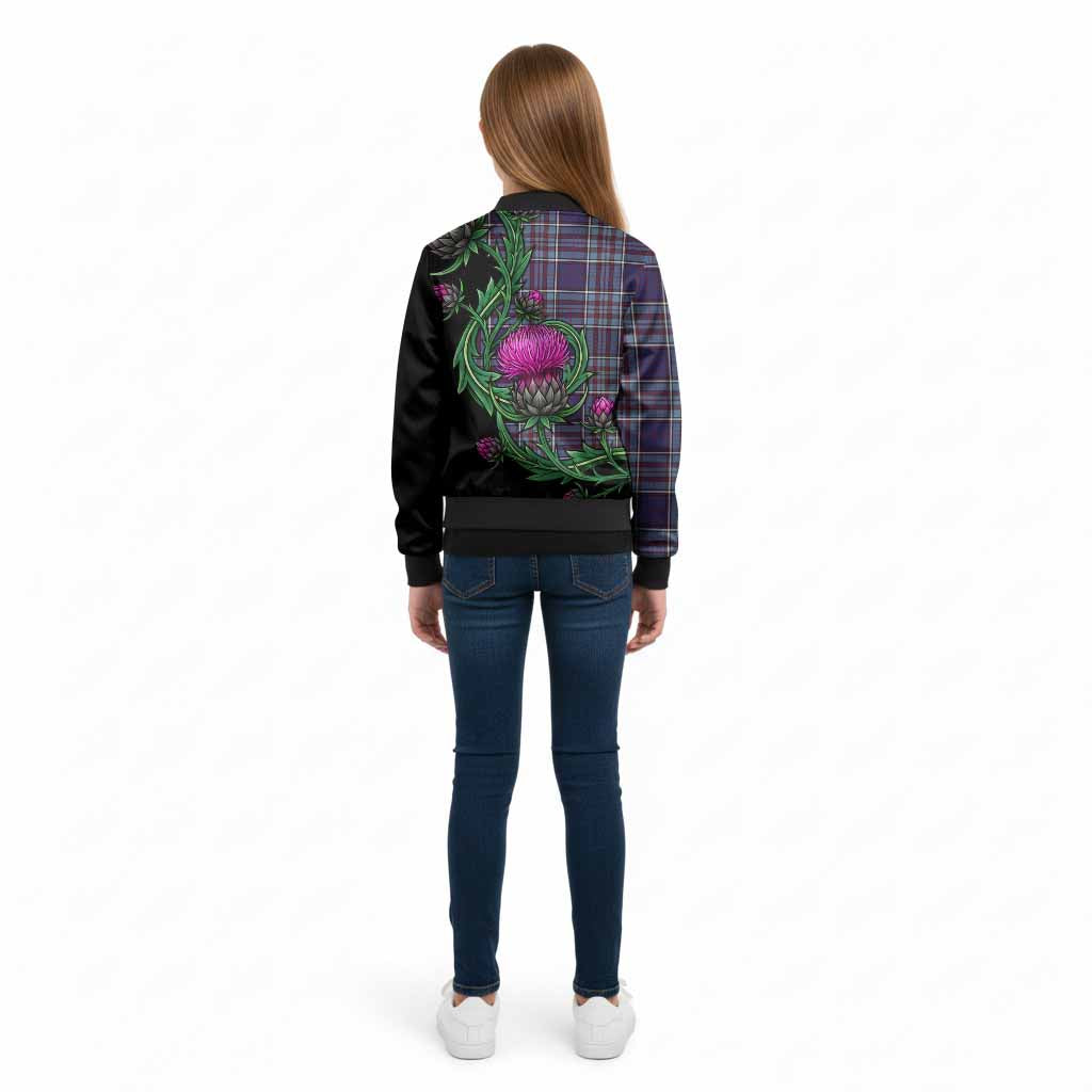 RCAF Tartan Kid Bomber Jacket Resilient Scottish Thistle - Tartan Vibes Clothing