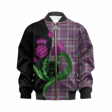 RCAF Tartan Kid Bomber Jacket Traditional Scottish Thistle